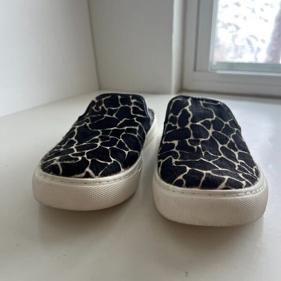 Animal Print Safari Giraffe Genuine Leather Slip on Clog Sneaker - Picture 5 of 12